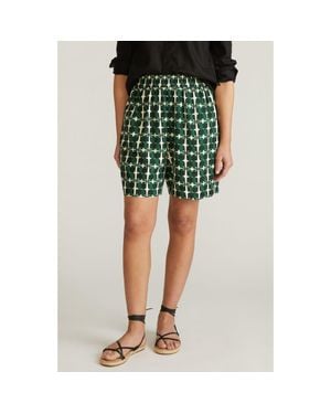UNIVERSAL STANDARD Juniper Pull-On Linen Blend Shorts - Green