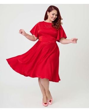 Unique Vintage Plus Size 1930S Swing Dress - Red