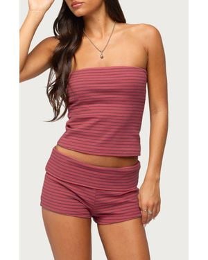 Edikted Monikah Striped Tube Top - Red