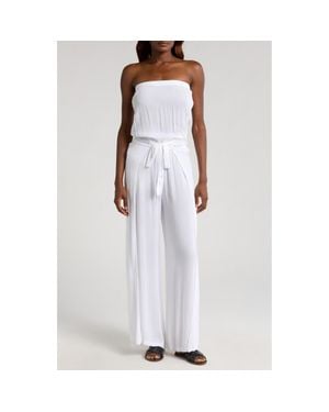 Elan Strapless Cover-Up Jumpsuit - White