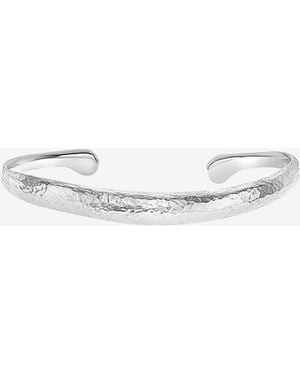 Dower & Hall Hammered Curved Bangle - Metallic