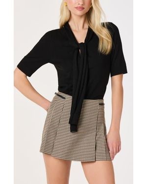 Astr Agatha Tie Neck Sweater - Black
