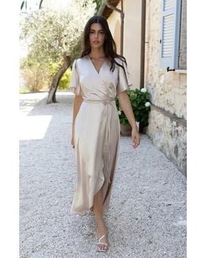 Rewritten Florence Waterfall Hem Dress - Natural