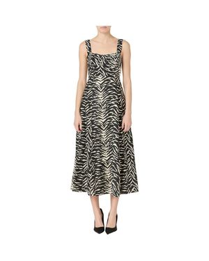 Endless Rose Animal Print Corset Bodice Cotton Dress - Black