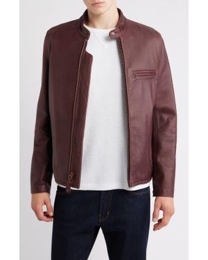 Schott Nyc Café Racer Oil Tanned Leather Moto Jacket - Brown