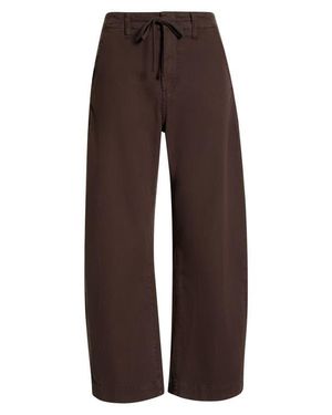 PAIGE Arellia Drawstring High Waist Ankle Barrel Pants - Brown