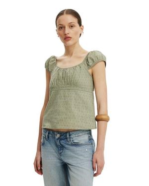 Cotton On Tie Back Babydoll Top - Green