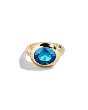 BaubleBar Birthstone Oval Cubic Zirconia Ring - Blue