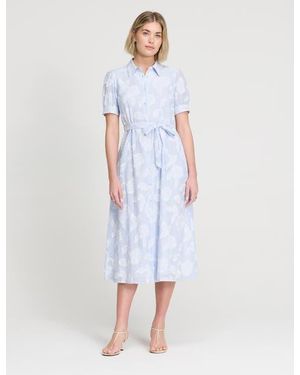Finery London Mariah Tie Waist Midi Shirt Dress - White