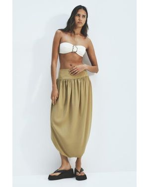 H&M Bubble-Hem Tulip Skirt - Natural