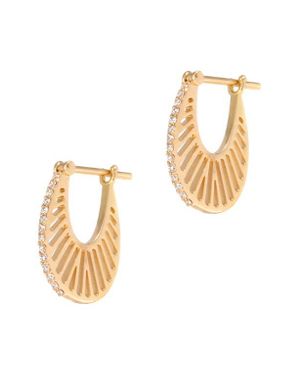 L'Atelier Nawbar Flat Ray Diamond Hoop Earrings - White