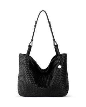 The Sak Los Feliz Medium Tote Woven Leather Bag - Black