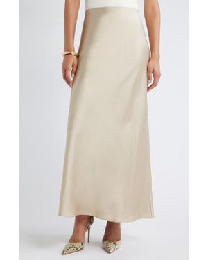 Open Edit Satin Maxi Skirt - Natural