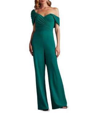 Tadashi Shoji Pleated One-Shoulder Jumpsuit - Green