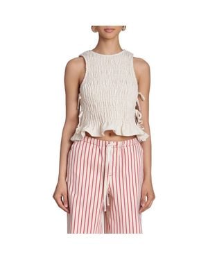 Avec Les Filles Smock Linen Blend Top - Pink