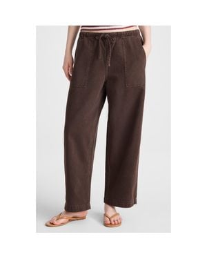 Madewell Pull-On Barrel Leg Airy Denim Utility Pants - Brown