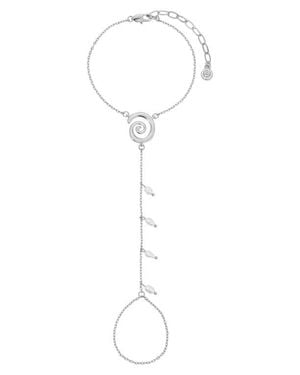 Ettika Aura Freshwater Pearl Hand Chain - White