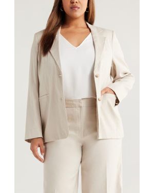 Nordstrom Stretch Linen Blend Boyfriend Blazer - Natural