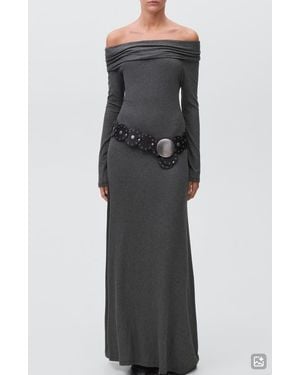MANGO TEEN Off The Shoulder Sweater Dress - Black