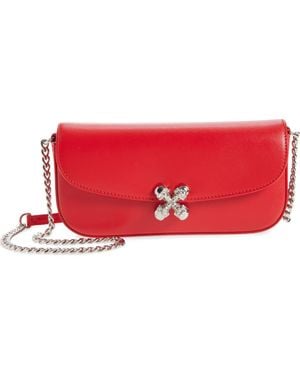 McQueen Small Skull Flower Shoulder Bag - Red