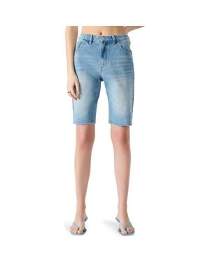 Steve Madden Dita Denim Bermuda Shorts - Blue