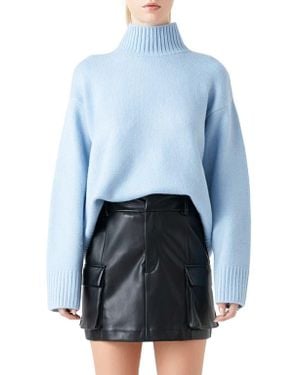 Grey Lab Turtleneck Sweater - Blue
