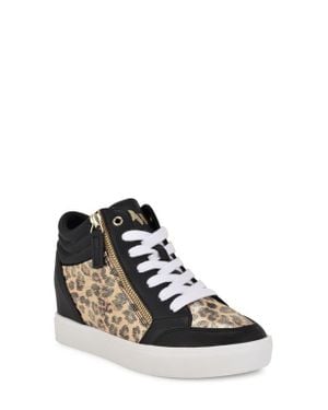 Nine West Tons Lace-Up Wedge Sneaker - Black