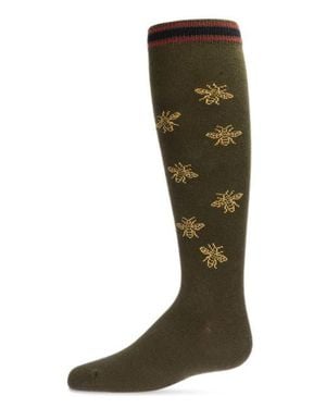 Memoi Striped Bee Knee High Sock - Green