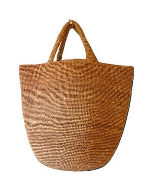 Zanatany Concepts Raffia Beach Tote Bag - Brown