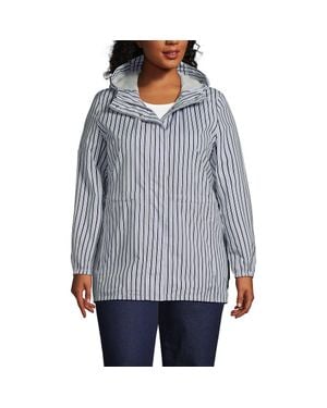 Lands' End Squall Packable Waterproof Raincoat - Blue