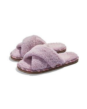 feel good Equinox Cross Strap Slippers House Shoes - Purple