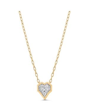 Sara Weinstock Honey Comb Diamond Heart Pendant Necklace - Metallic