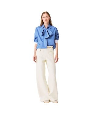 Maje Lurex Tweed Pants - Blue