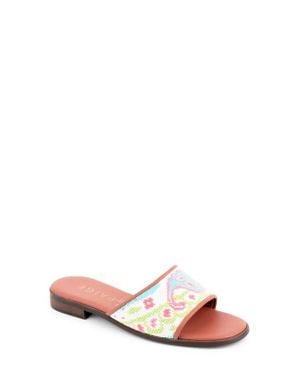 PAIGE Needlepoint Stitched Slide Sandal - Pink