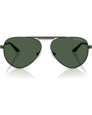 ARMANI EXCHANGE 58Mm Aviator Sunglasses - Green