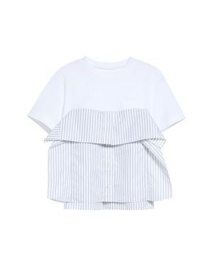 Sacai Mixed Media Poplin & Cotton Jersey T-Shirt - White
