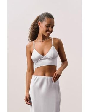 NAKEDCASHMERE Sasha Silk Bralette - Gray