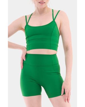 Halfdays Gwen Strappy Crop Camisole - Green