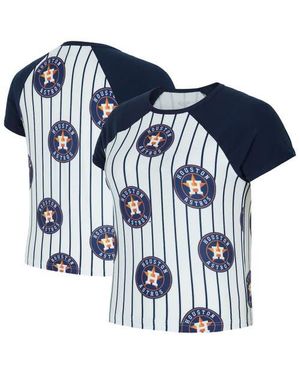 Concepts Sport Houston Astros Outbound Pinstripe Raglan T-Shirt - Blue