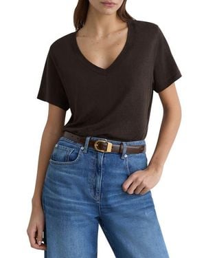 Reiss Lola Linen T-Shirt - Black