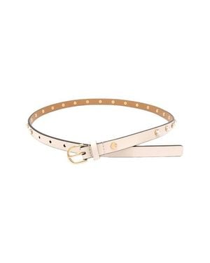 Kate Spade Faux Pearl Halo Stud Leather Belt - Natural