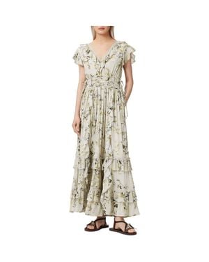 AllSaints Canto Floral Ruffle Maxi Dress - Metallic