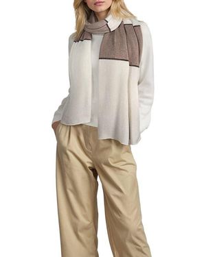 Portolano Cashmere Color Block Wrap With Lurex - Natural