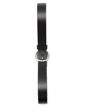 Mango Round Buckle Leather Belt - Black
