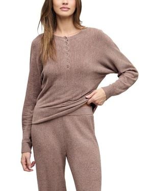 Barefoot Dreams Cozychic Ultra Lite Scallop Dolman Henley - Multicolor