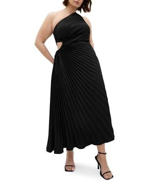 City Chic Aliza One-Shoulder Dress - Black