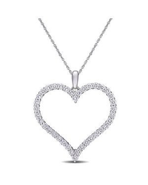 Julianna B Lab-Grown Diamond Heart Necklace 14K - Metallic