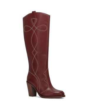 Frye Corinne Knee High Western Boot - Red