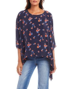 Karen Kane Flare Hem Top - Blue