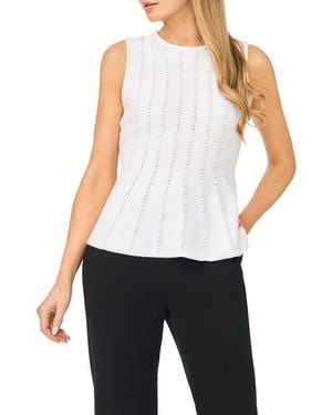 Halogen® Sleeveless Peplum Top - White